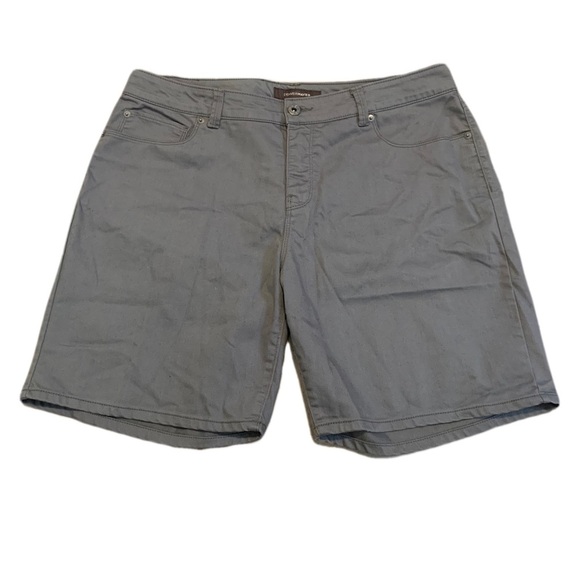 💜 Denver Hayes Mia Mid Rise Grey Shorts - Women's Size 14 - Picture 1 of 6